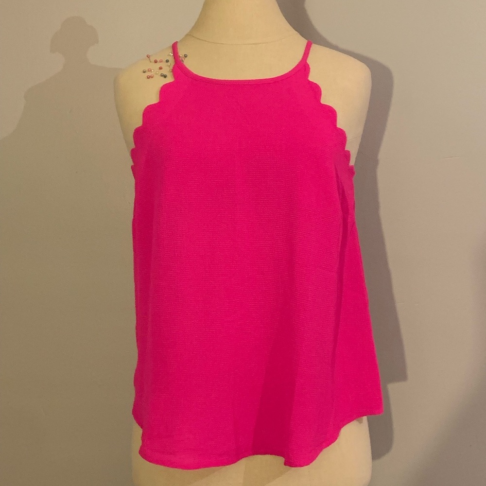 Hot Pink Chiffon Top